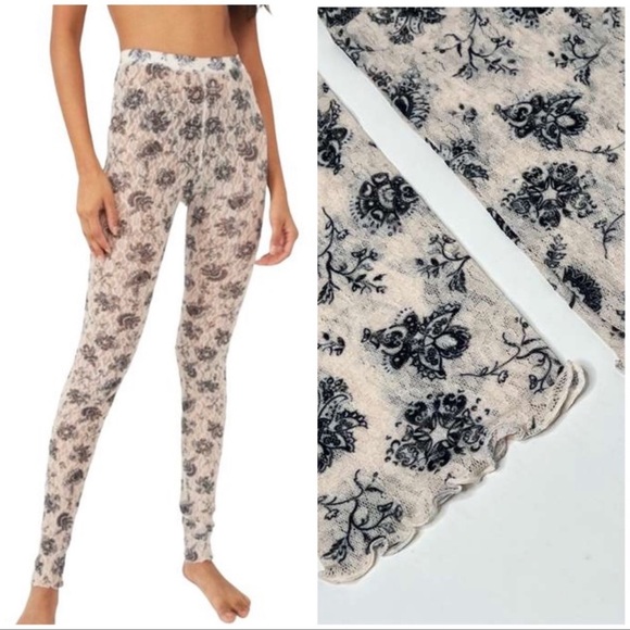 Free People Layered In Lace Leggings in Ivory Chamoix Combo NWT - Picture 4 of 4